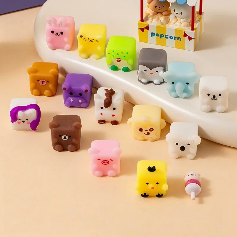 6/12/24 Stück Mochi Squishy Spielzeuge Niedliche Würfel-Tierfiguren Quetsch-Stressabbau-Spielzeuge Kindergeburtstag Party-Geschenk Klassenzimmer Geschenktüten-Füller – Detail 4