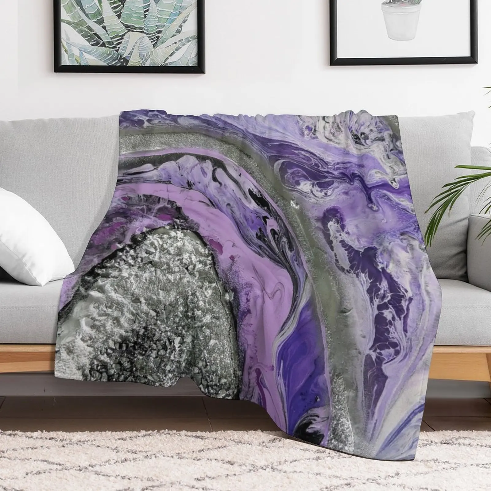 Lavender Geode Throw Blanket halloween Extra Large Throw Decorative Sofa sofa bed Blankets