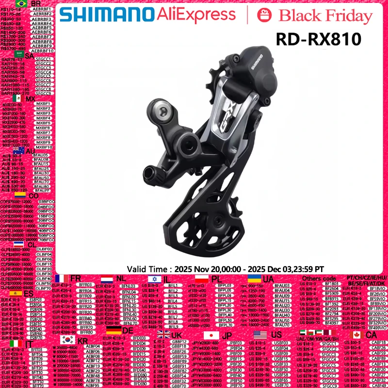 

Shimano GRX RX RD RX812 RX810 RX815 RX817 2x11s Road Bike Rear Derailleur Shadow+ Clutch Compatible With RX800 R8000 R7000
