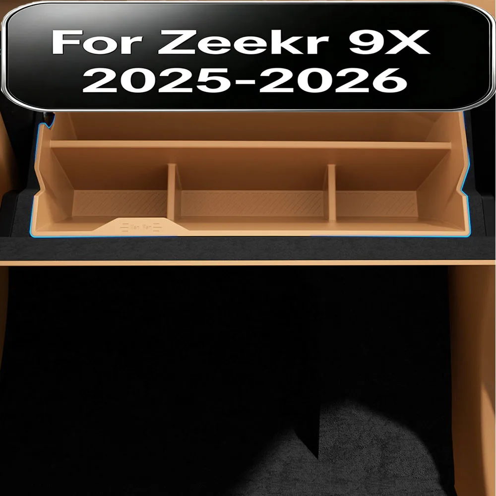 Fit For Zeekr 9X 2025-2026 Car Passenger Glove Box Storage Organizer Silicone Divider Tray Interior Modification Accessories