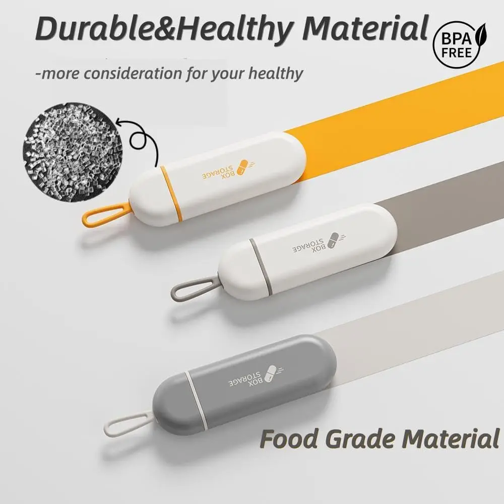 منظم حبوب الدواء 3 مقصورات علبة حبوب منع الحمل المحمولة السفر صندوق حبوب مقاوم للرطوبة للأقراص الفيتامينات مكملات زيت كبد سمك القد