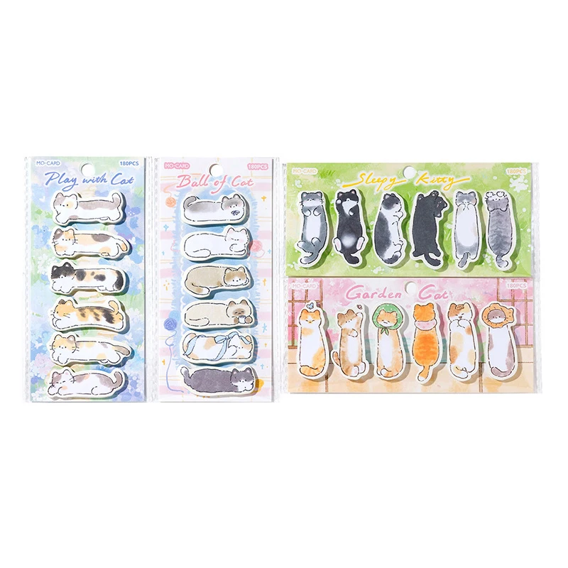 1/2pcs Cute Cat Index Tabs Self Adhesive Page Markers Waterproof Sticky Notes Classify Files Flags Posted It planner Stickers