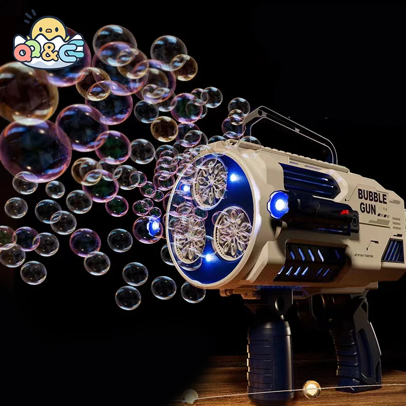 

Bubble Gun Rocket Soap Bubble Machine N-Hole Electric Space Launcher Children's Day Gift Continues To Produce Bubbles with Light