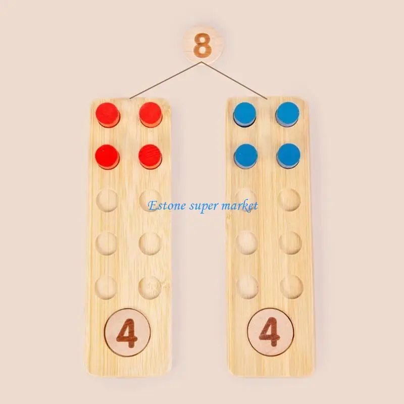 090B Math Addition Subtraction Learning Toy Wooden Board Kids Game Puzzle