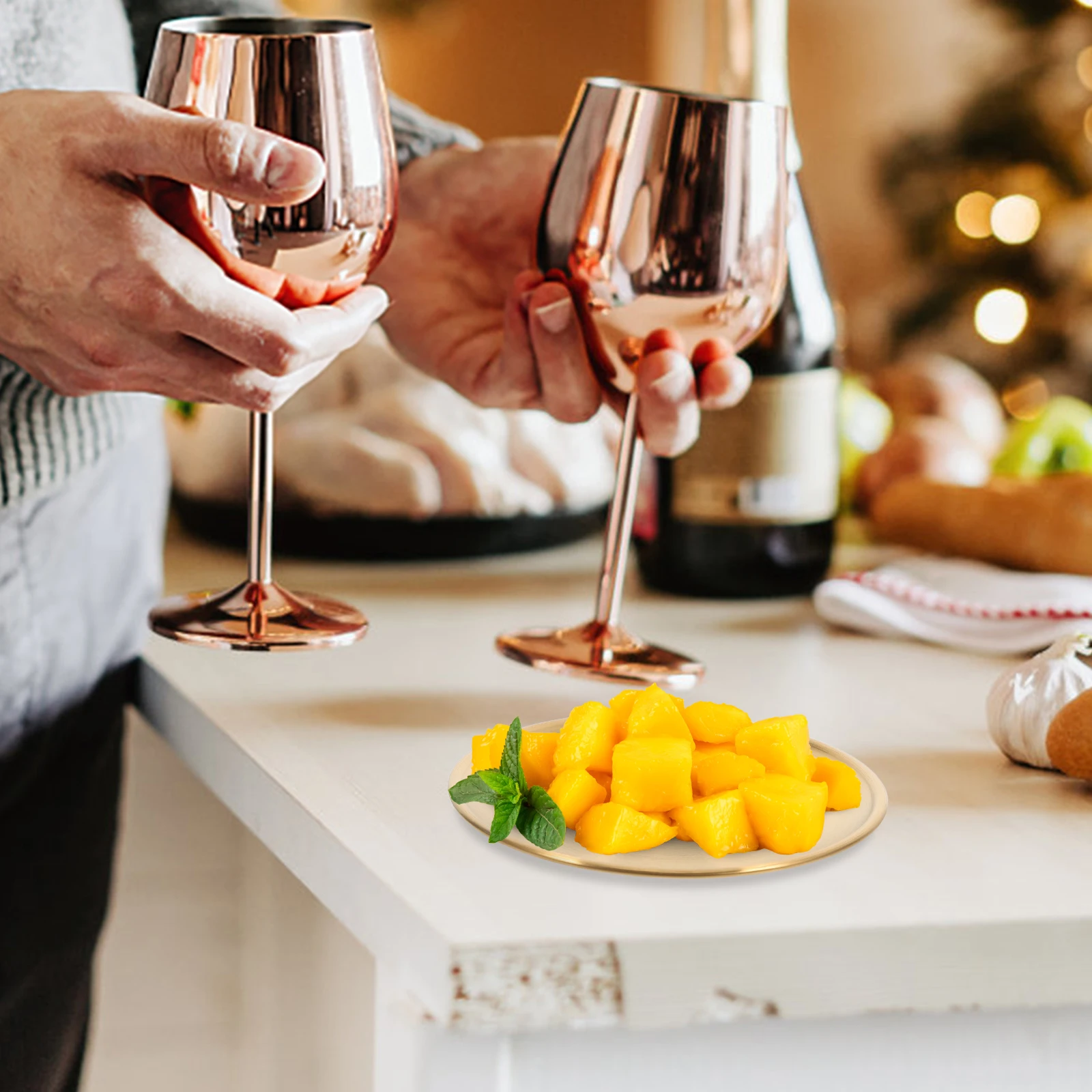 

4 Pcs Stainless Steel Dinner Plates 304 Grade 14cm Round Salad BBQ Camping Snack Plates Easy Clean Metal Trays Fruit Jewelry