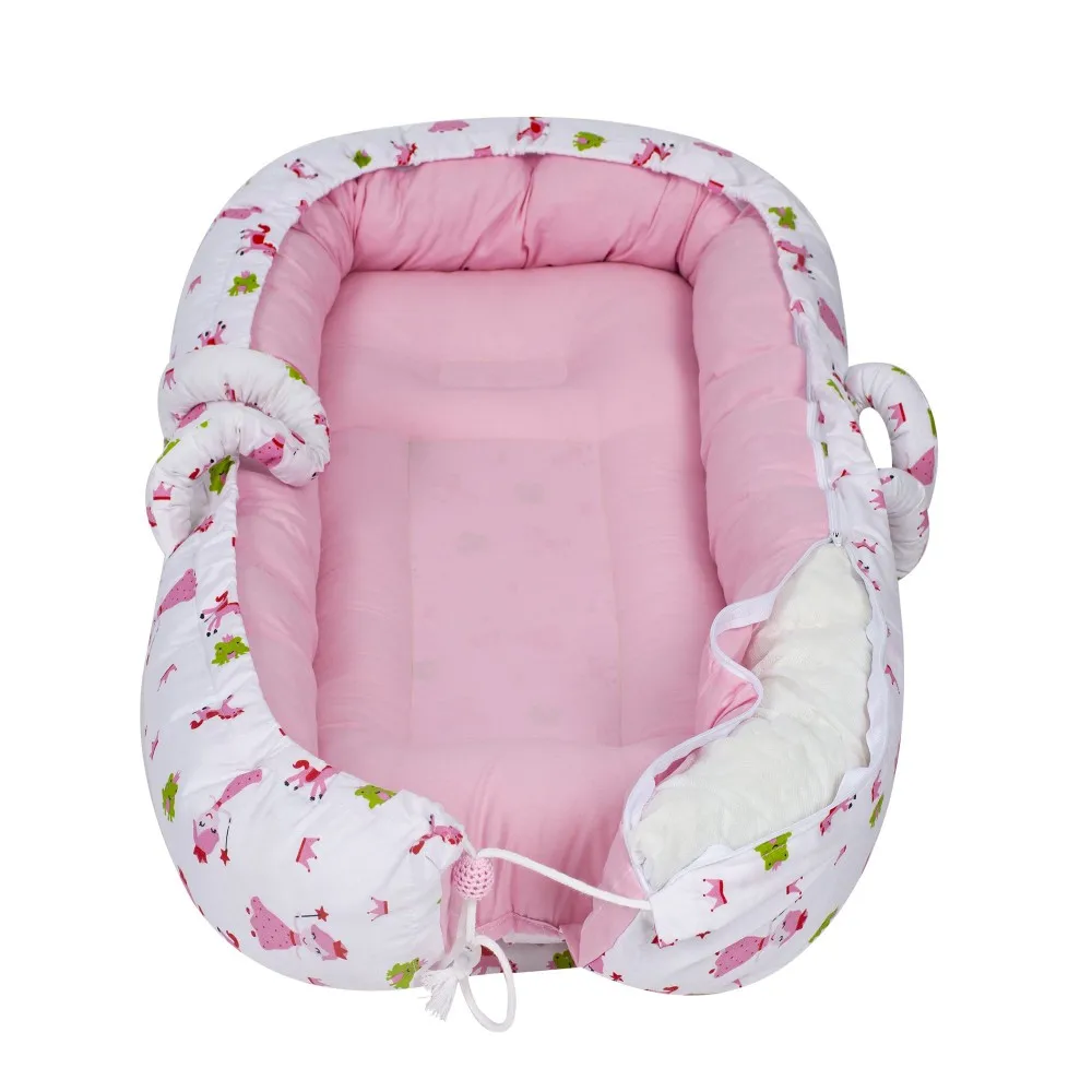 Pink Princess Patterned Mother So Baby Bed