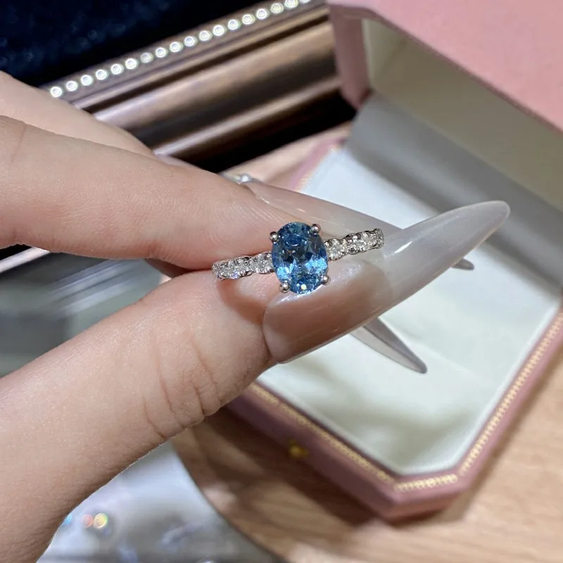 

Luxury 6x8mm Lab Grown Spinel Women's Ring - 925 Sterling Silver Engagement Ring & Wife Wedding Band Jewelry Gift