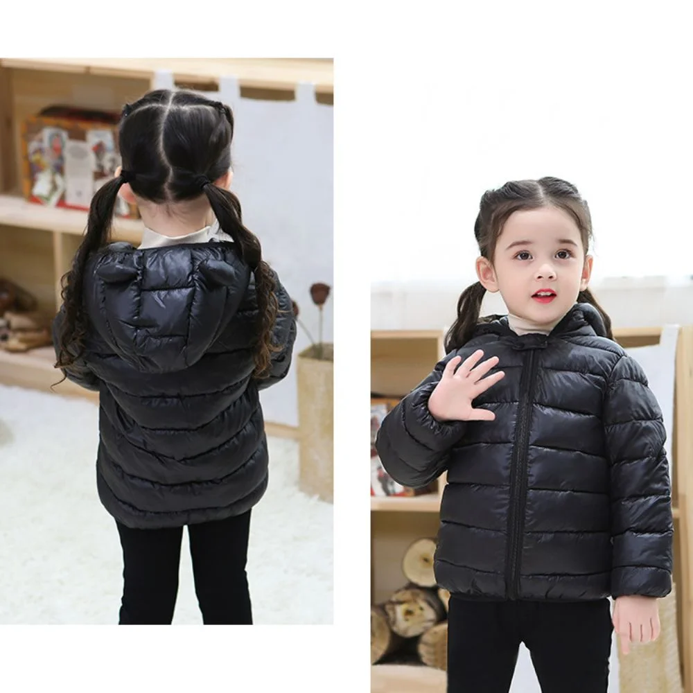 Chaquetas de plumón con capucha ligeras para niños, ropa informal cálida para niños, regalo de cumpleaños de Navidad para niños y niñas, moda