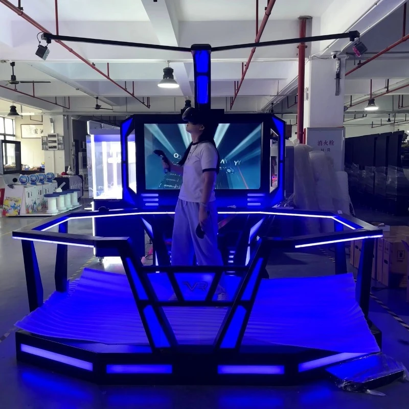 FL Wholesale  Amusement Park Virtual Reality Simulator  9d Walking Platform Standing Interactive 9d VR Game Machine Customized