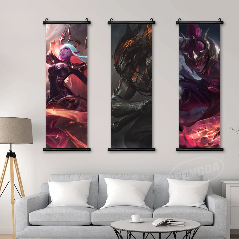 League Of Legends Wall Artwork Aphelios Hanging Scrolls Canvas Soraka Mural Pictures Painting Print Game Poster Home Decoration