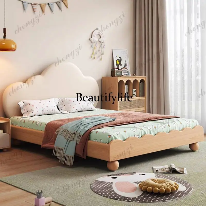 Z138 Normal Europe Kids Beds Safety Expandable Simple Single Princess Kids Bed Girls Modern Design Lettino Per Bambini