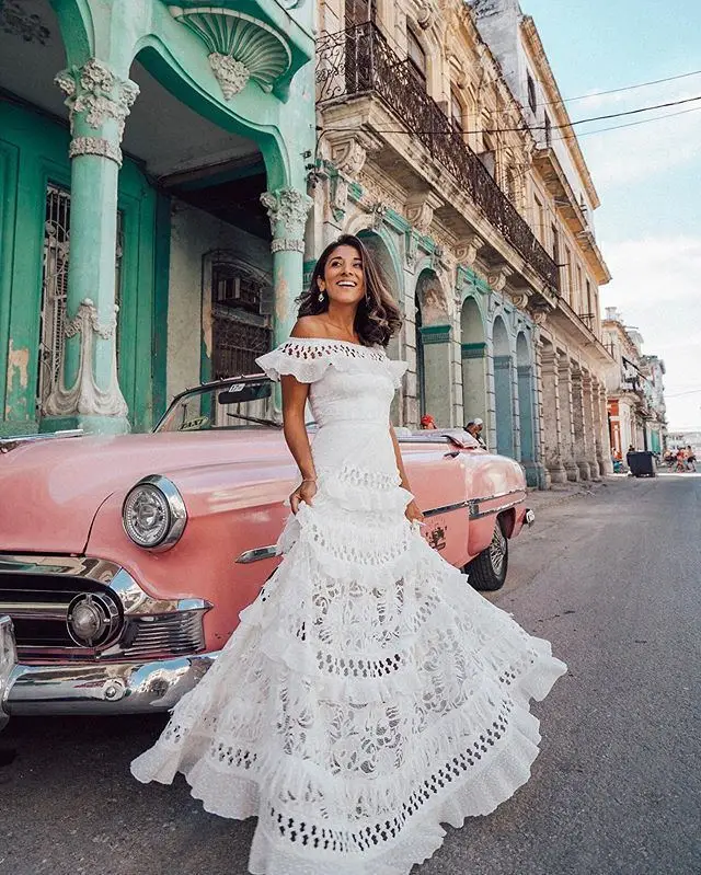 

White Long Skirt Elegant One-shoulder Solid Color Ruffled Skirt Summer Elegant Sleeveless Classic Lace Hollow Party Sexy Dress