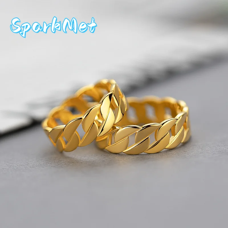 

Кольцо-цепочка Sparkmet24K из настоящего золота 9999 пробы, в стиле кубинской цепи, модное, в минималистичном дизайне, как у интернет-знаменитостей, с эффектом холодного золота
