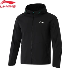 Li-Ning Men Running Hooded Windbreaker WATER REPELLENT AT PROOF WIND Polyester Regular Fit Pockets Sports Jacket Coat AFDU351