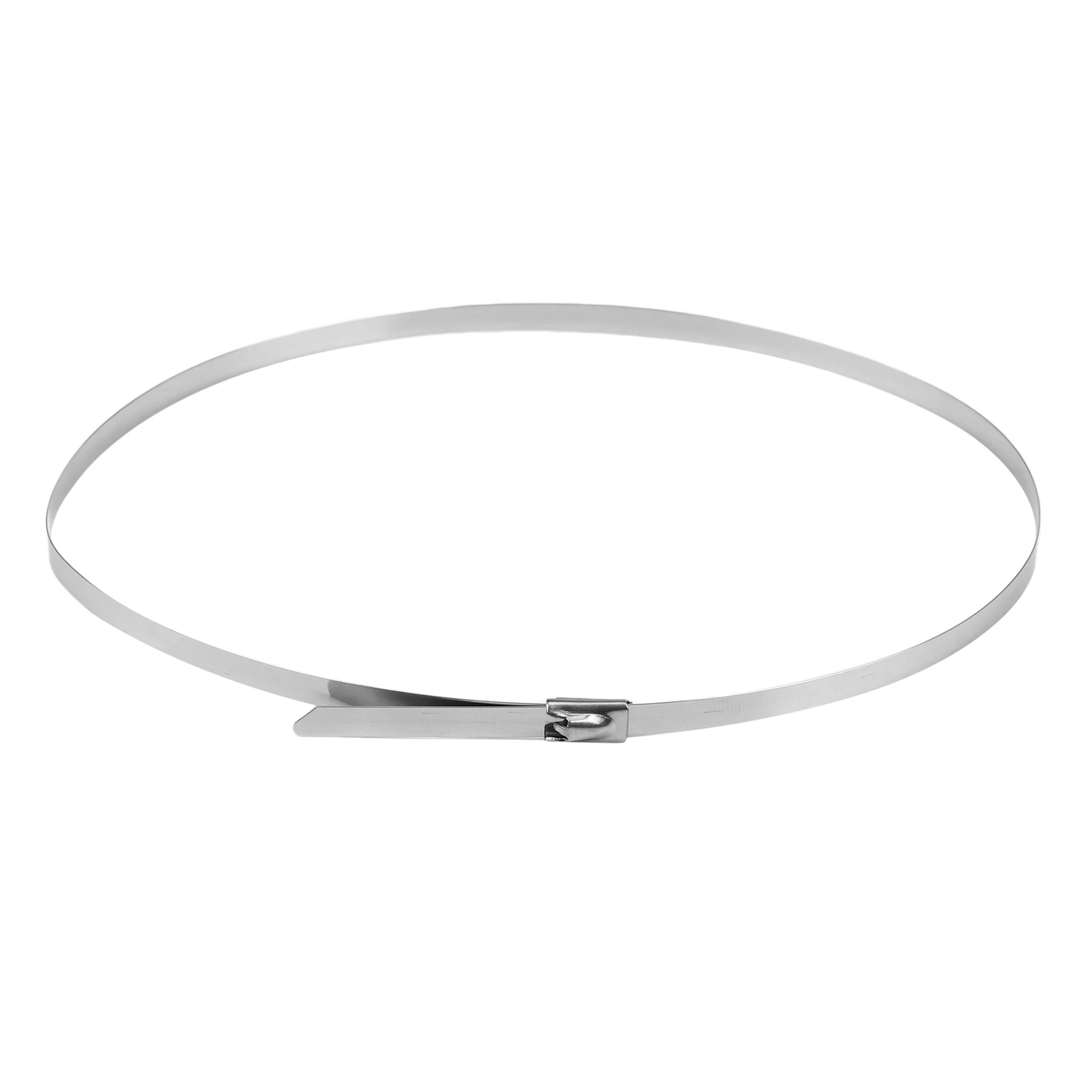 

50Pcs 17.7 Inch Stainless Steel Locking Cable Ties For Exhaust Pipe Header Wrap Tape Silver