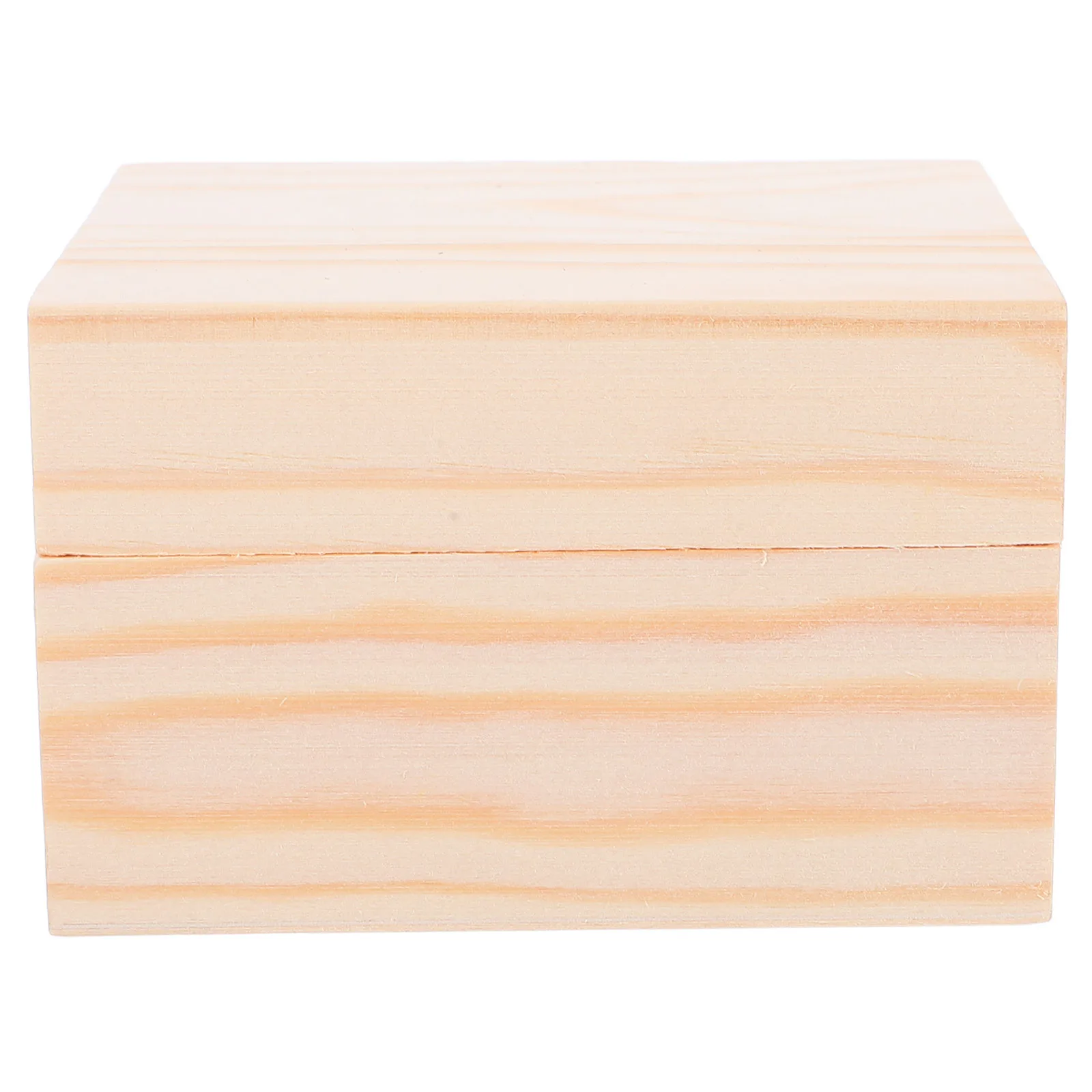 

Wooden Jewelry Organizer Box Unfinished with Lid Decorative Earring Storage Keepsake Memory Container for Home Office