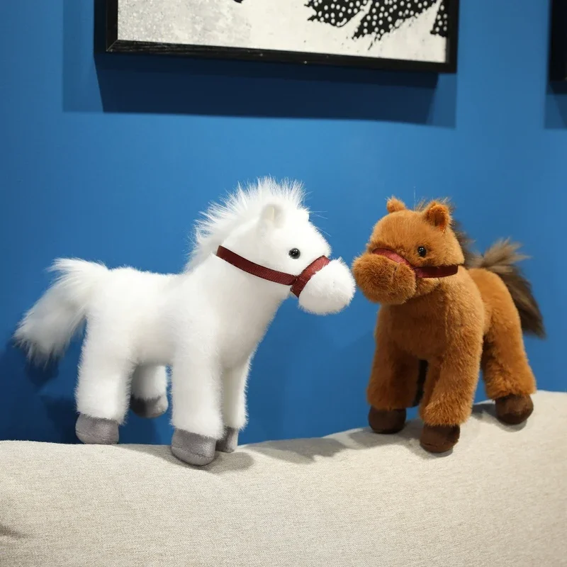 23 cm nieuwe echte leven paard knuffel 3 kleuren knuffeldier super realistische pony knuffels klassieke verjaardagscadeau voor kinderen
