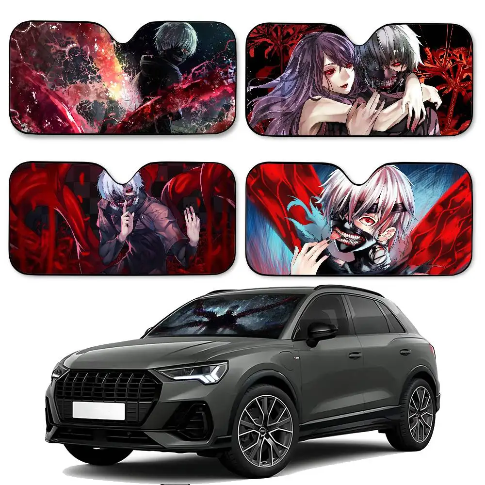 Anime Tokyo Ghoul Car SunShade Car Sunshade Covers Cover Universal Windscreen Folding Visor