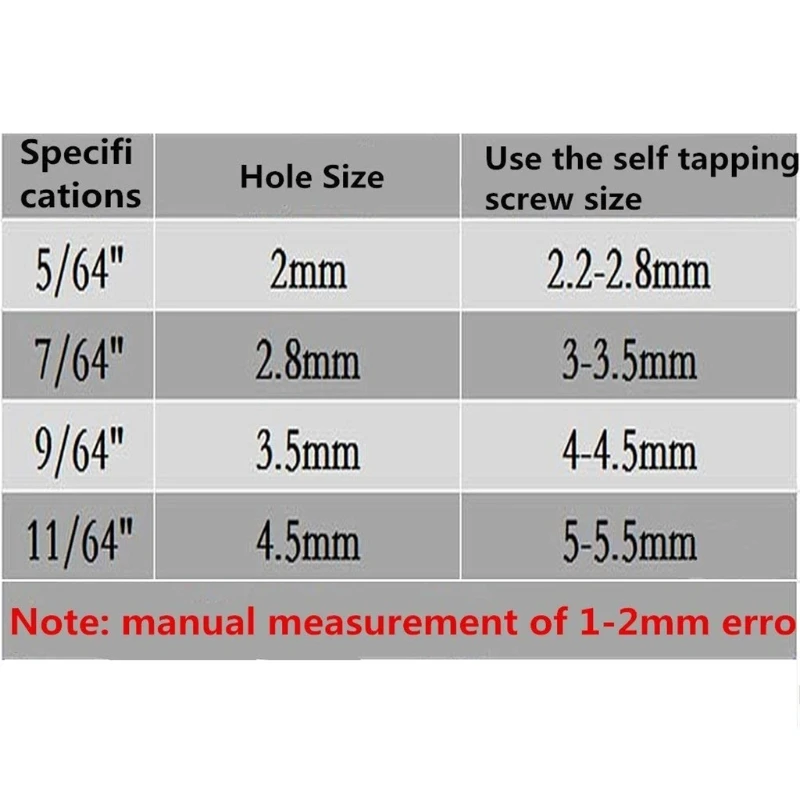 Self Centering Hinge Tapper Drill Bit Set for Woodworking Door Window Drill Bits 5/64 In 7/64 In 9/64 In 11/64 In