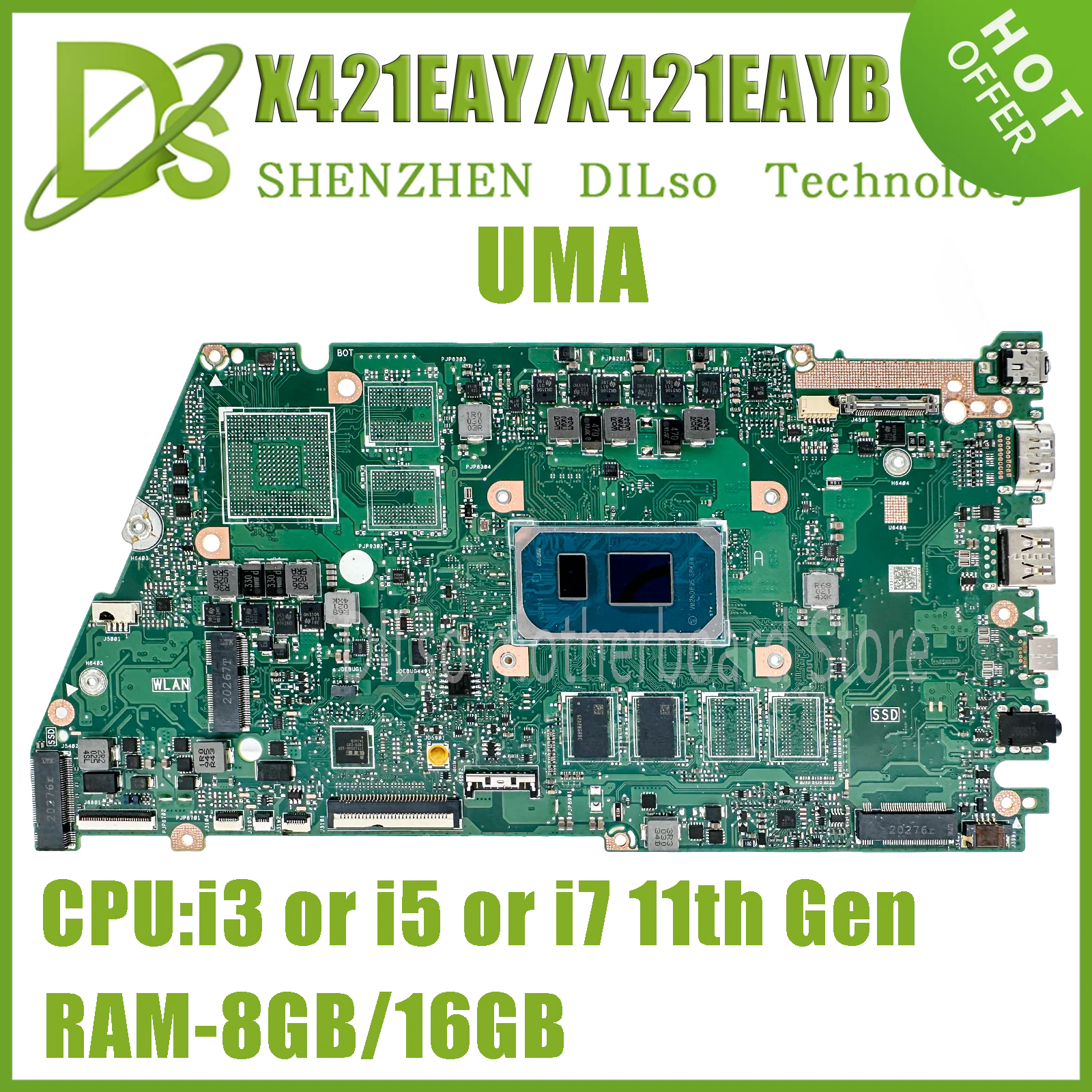 KEFU X421EAY Mainboard For ASUS X421EQY X421EPY X421EQYB I421EQY K413E I421E V4050E Laptop Motherboard i3 i5 i7 11th Gen