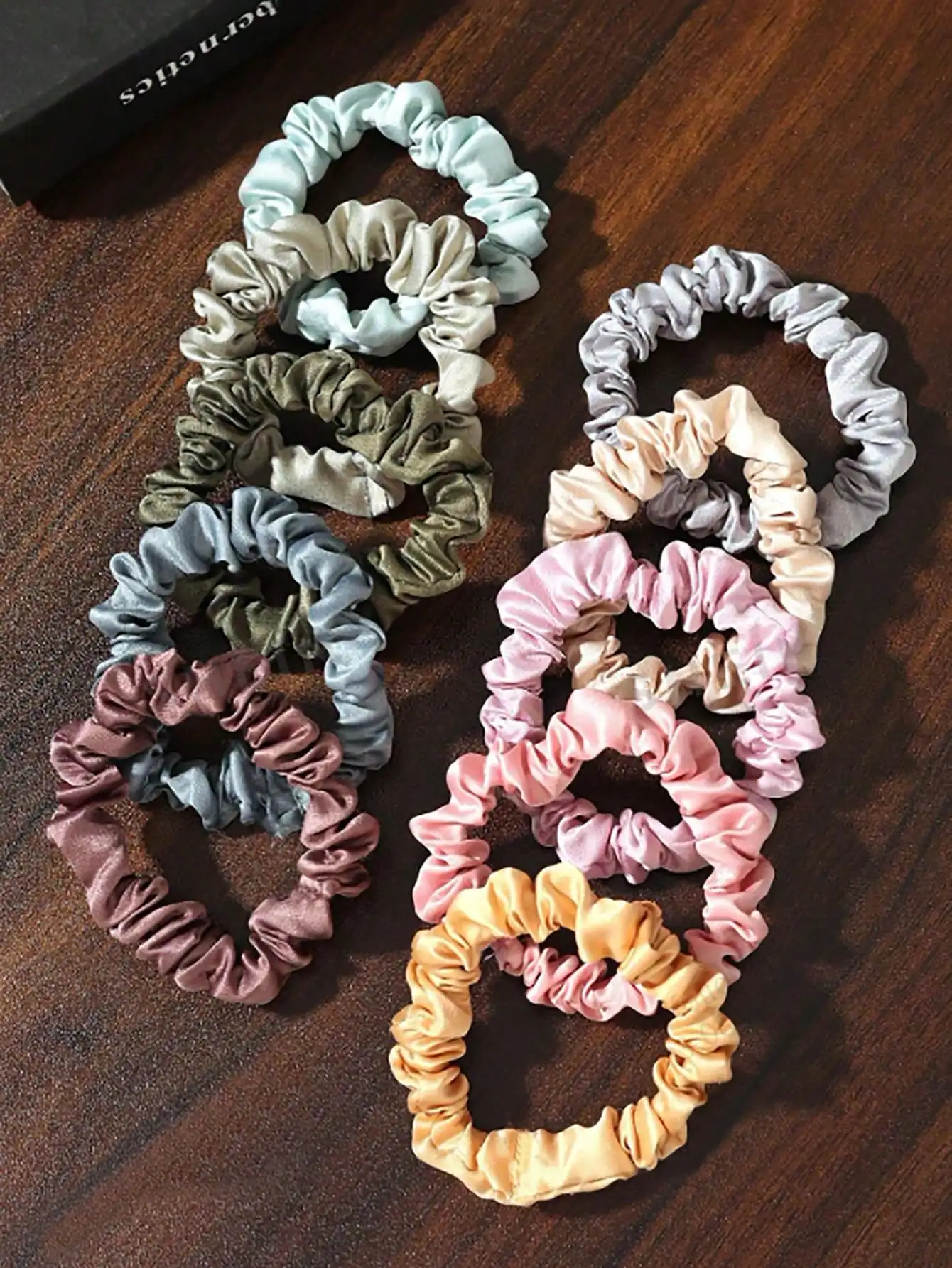 

10pcs Dark Color Satin Small Hair Scrunchies, Satin Texture Elegant Ponytail Holders, Versatile Hair Accessories For Women Hair Ties Scrunchy Hair Ties Holiday Accessories