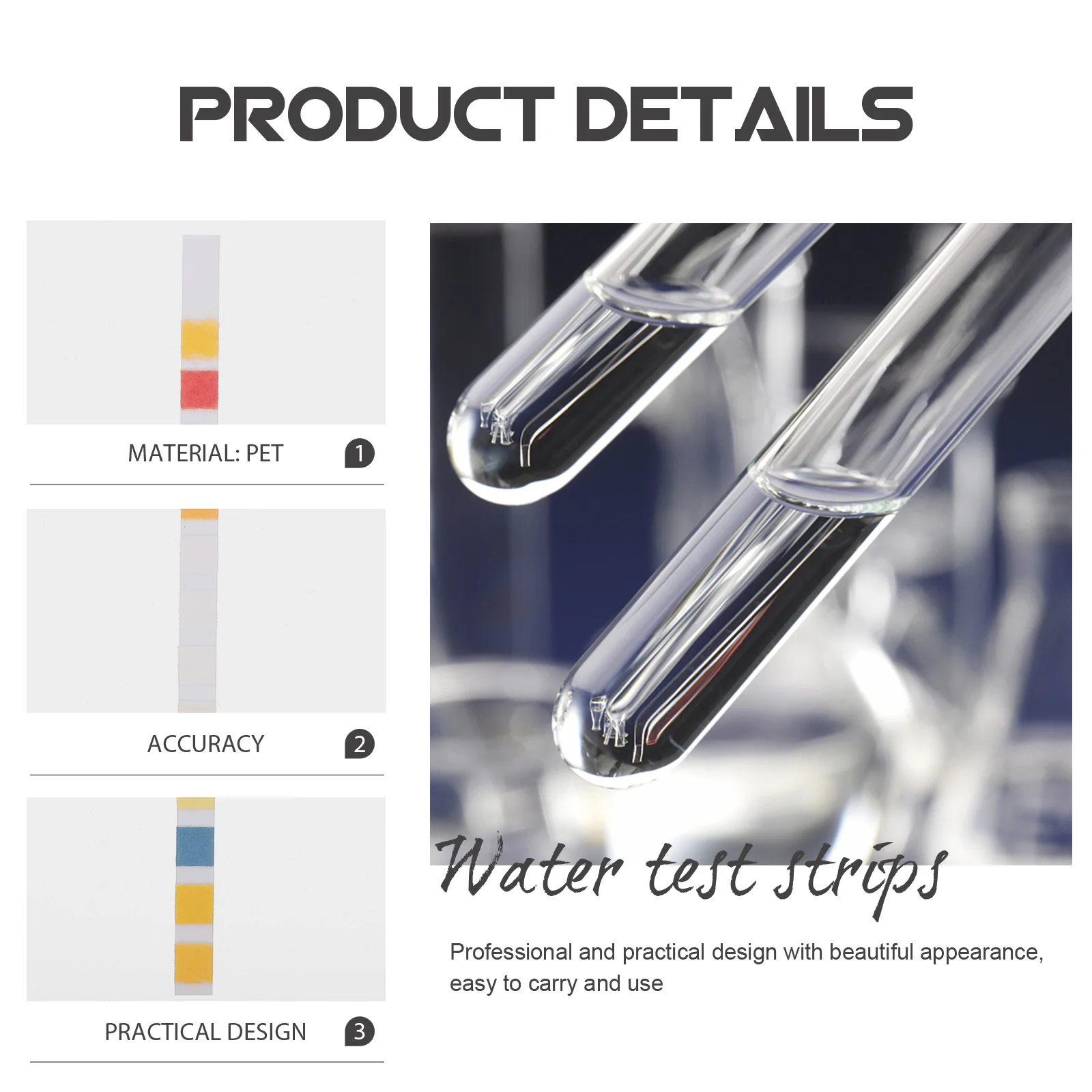 

100pcs Water Hot Tub Hot Tub Pool Pool Test Kit Test Strips Strips Spa Drinking Kits Professional Design Easy Use