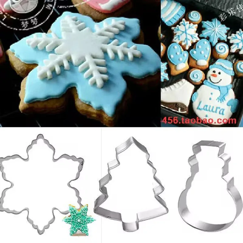

1pcs Christmas Baking Tool Santa metal Cookie Cutter Xmas Tree star fondant cake Mould bakeware cupcake topper