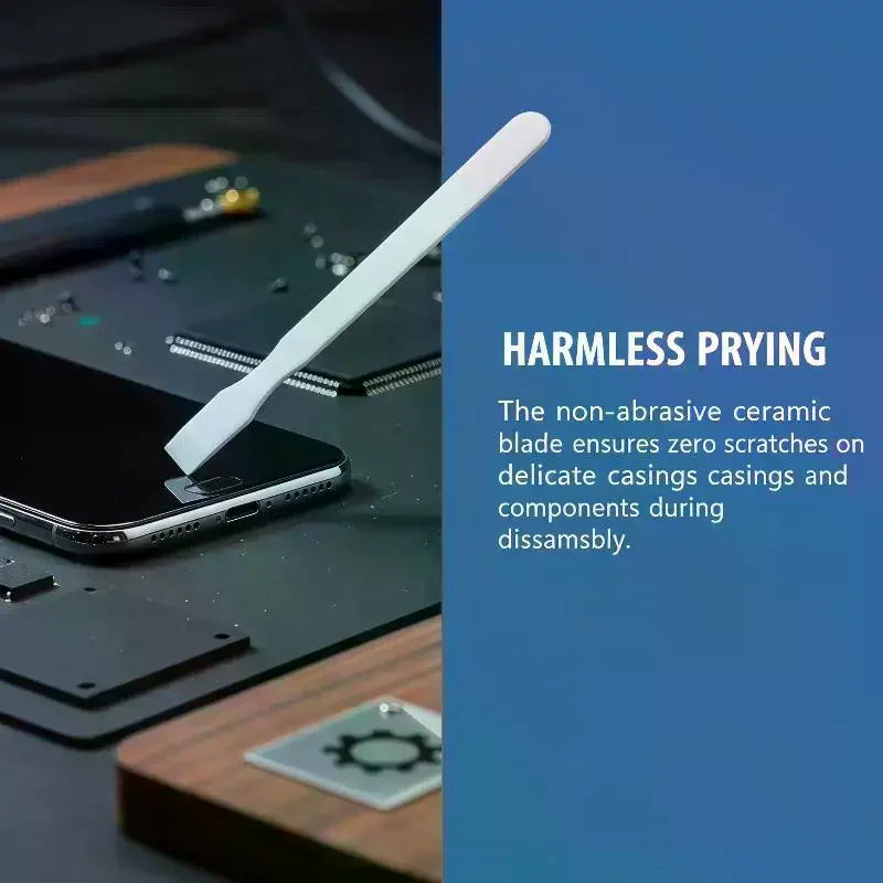 1PCS Insulated Thin Ceramic Scraper, BGA Solder Paste Spatula, Motherboard Chip Repair Stirring & Tin Planting Scraper