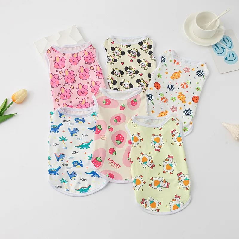 Stylish Dog Vest Trendy Pet Vest Fashion Designer Dog Vests Cute Cartoon Print Puppy Clothes Cozy Dogs Clothes Pet Supplies