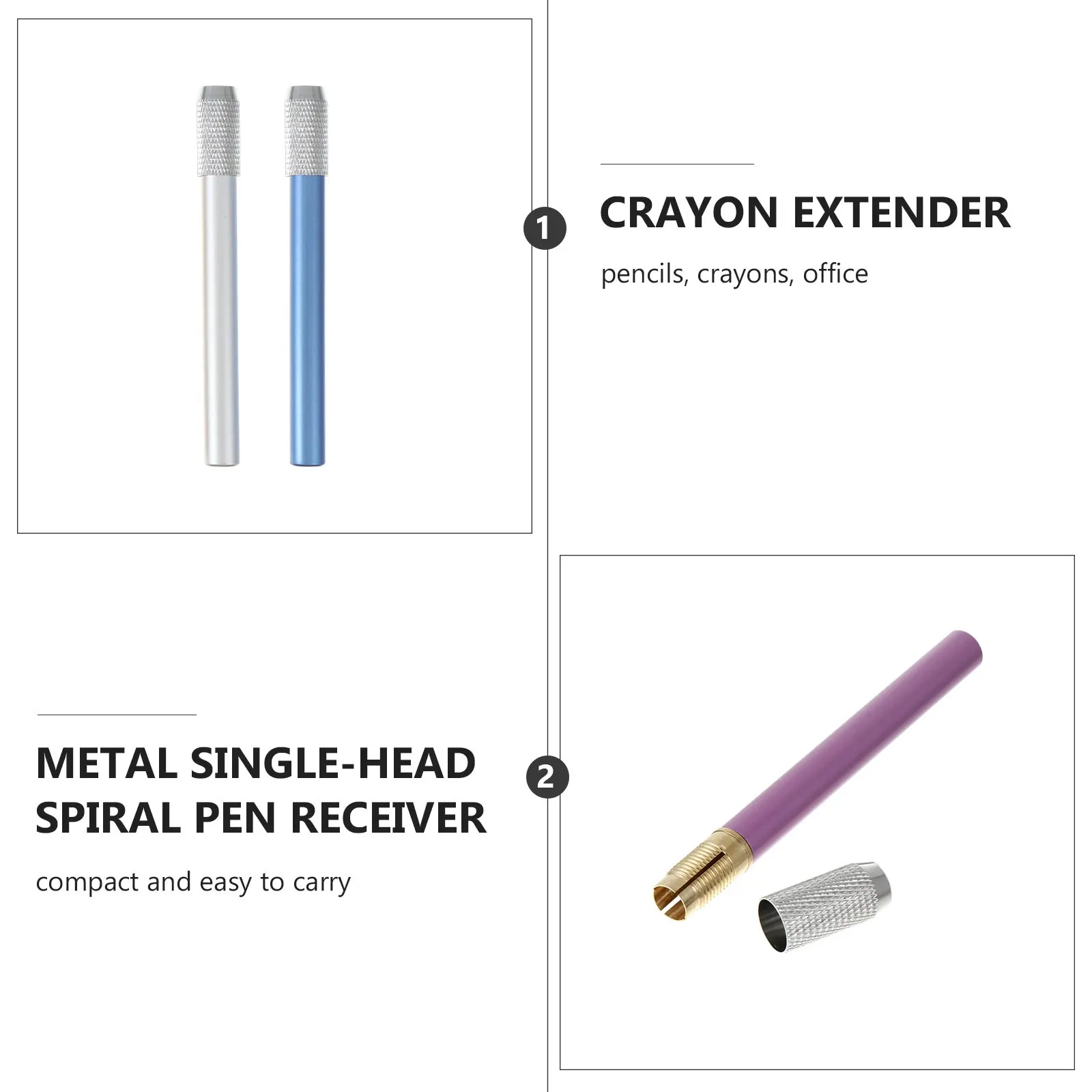 

Набор из 6 прочных металлических удлинителей для карандашей, легко переносимый, идеально подходит для учеников и офиса