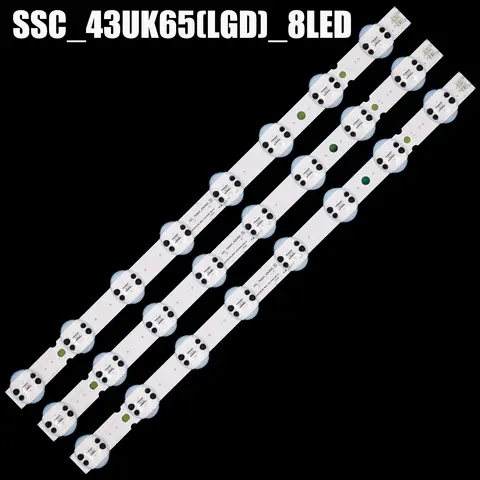 샤오미 4S L43M5-5ARU RF-FP430005SE30-0801 A5 70401-01023 HV430QUBH 용 LED 백라이트 스트립, 8LED Best5 7 43UK6500용 LED 스트립 43UK6750 43UK6520 43UK6510 43UK6520PSA 43UK6510PSF HC430DQG-SLUR-A14X LGD43062 Trident_43UK65_S SVL430A62