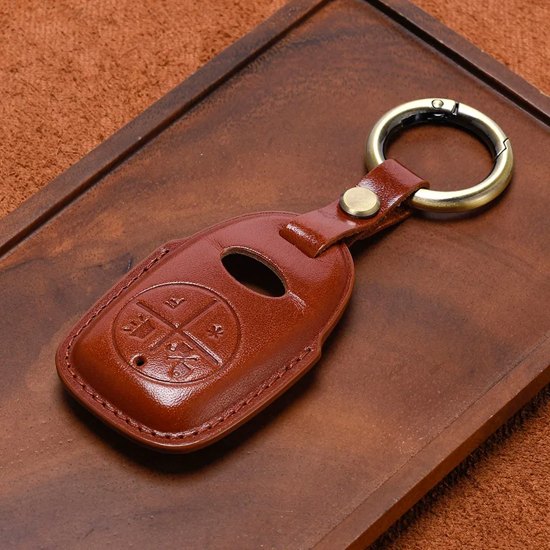 Keychains Smart Genuine Leather Case Fob Cover Kit Motorcycles Key Chain For Vespa GTS 300 GTS300