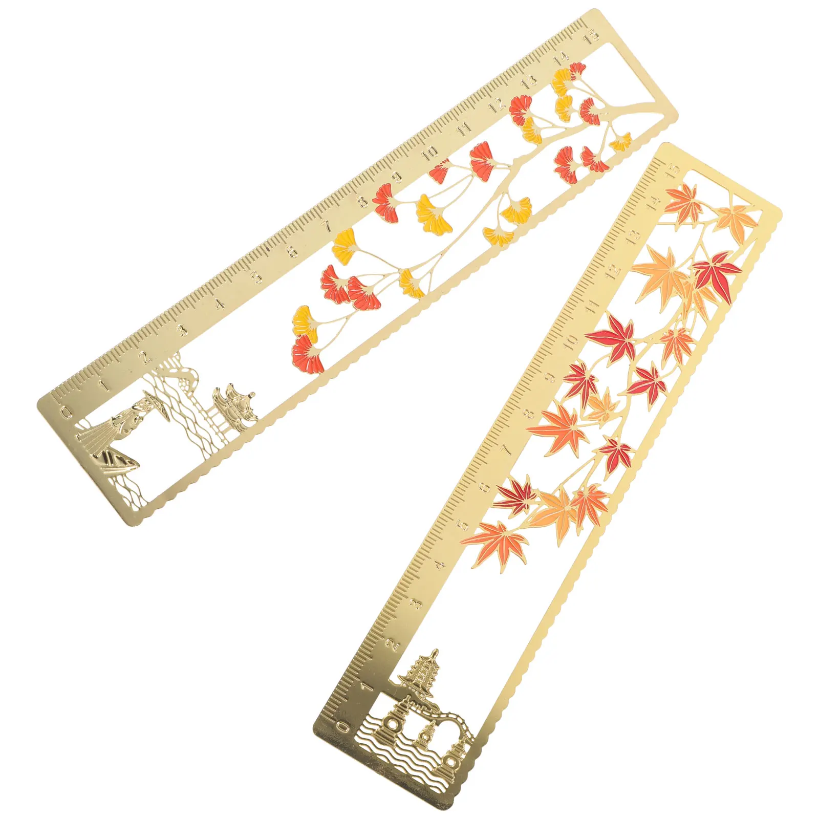 

2 Pcs Chinese Style Bookmark Bookmarks Markers Vintage Metal Reading Student Cute