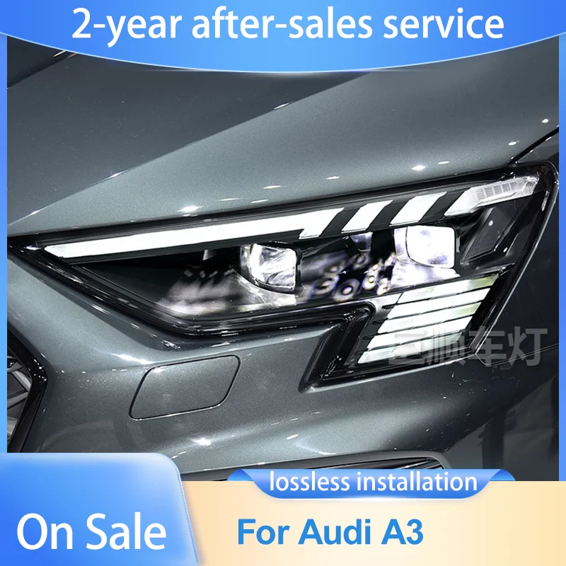 Upgrade LED Projector Lens Headlights For Audi A3 S3 RS3 8Y 2021-2024 Plug and Play Tool Car Front Lamp Assembly Accessories