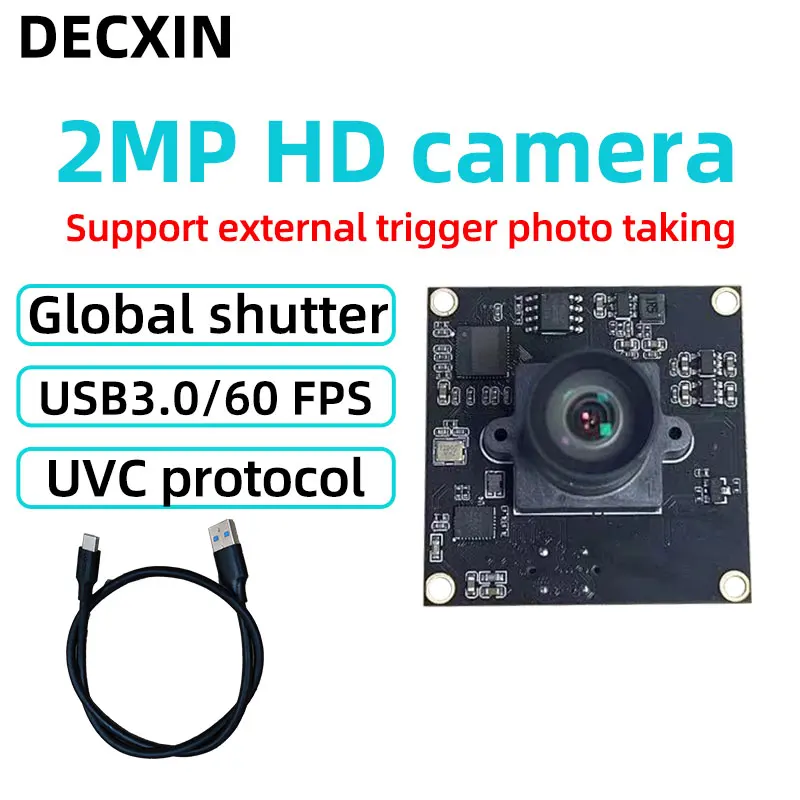2 Million Color Global Shutter YUV60 Frame Camera Module Supports External Trigger Camera /USB3.0 Interface.