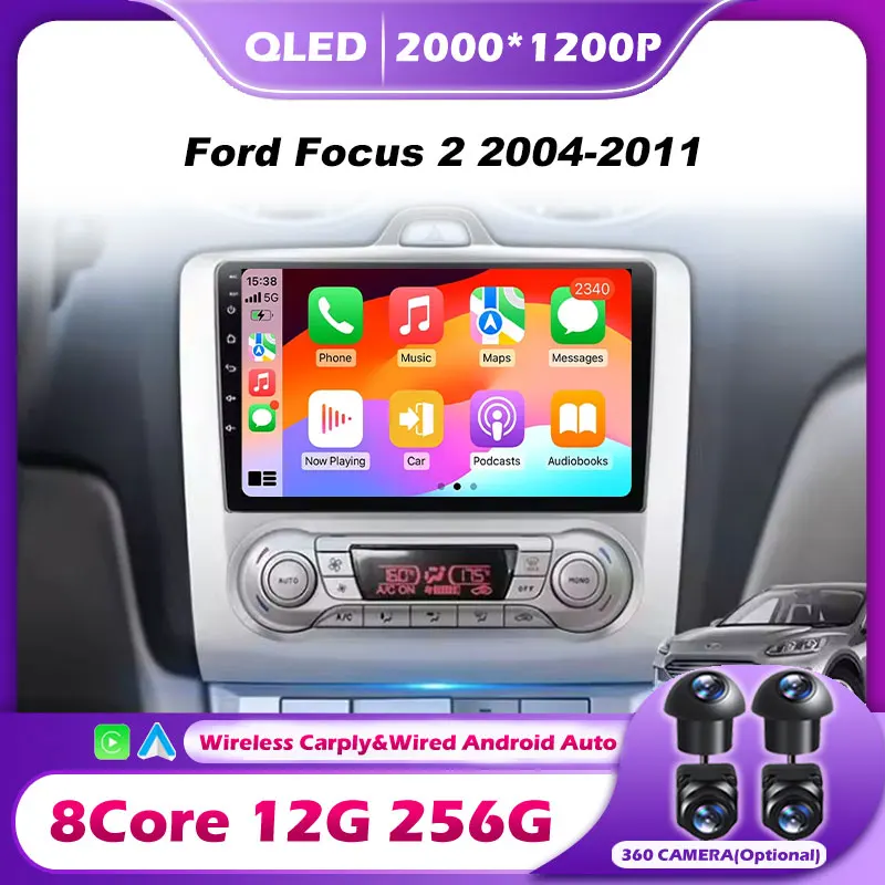 

Автомагнитола Android 16 для Ford Focus 2 3 Mk2 Mk3 2004-2011, мультимедийный плеер, навигация GPS, Carplay, автомагнитола без DVD
