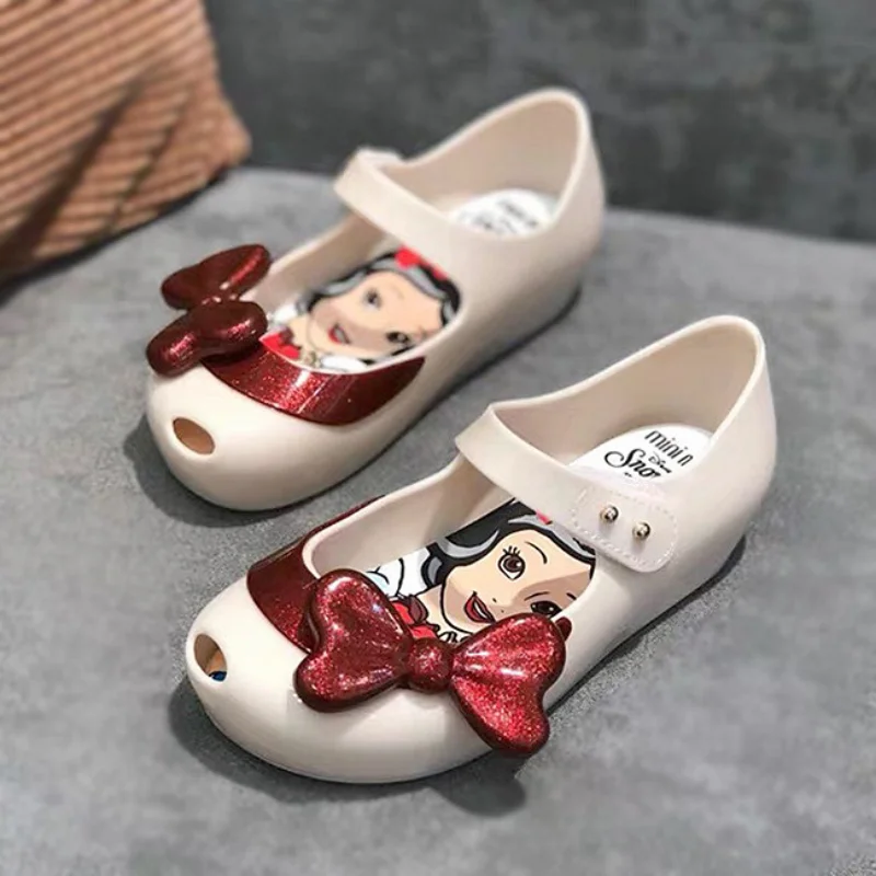 Disney Princess Snow White New Melissa Children\'s Shoes Butterfly Results Frozen Anna Elsa Shoes Summer Little Girls Sandals