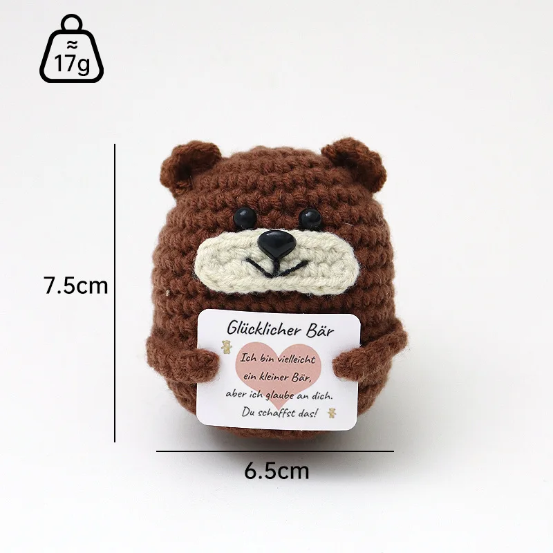 Gehäkelte Tierfiguren zur Emotionalen Unterstützung, Lustige Geschenke für Freunde, Tisch- und Bücherregal-Dekoration – Detail 10