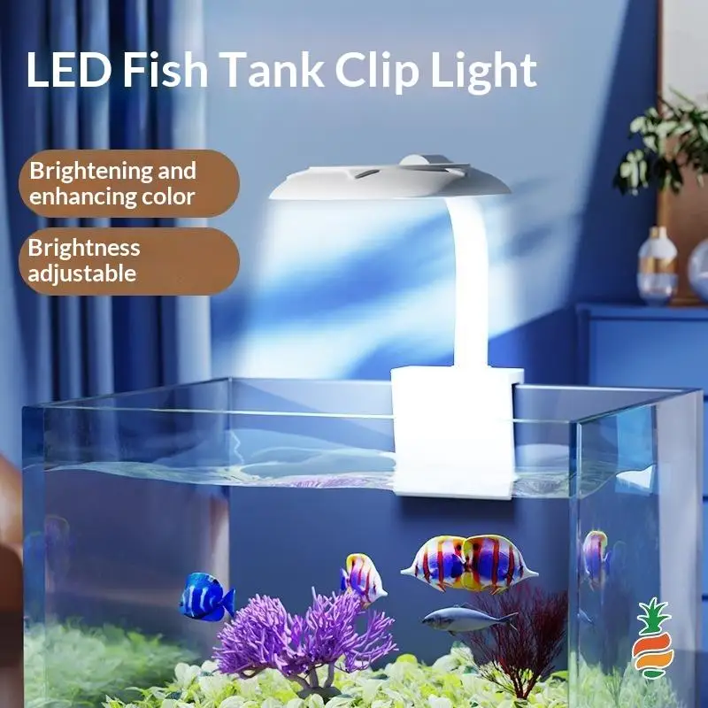 1Pcs LED Aquarium Clip Light With Adjustable Brightness And Color Enhancement For Home Fish Tank Plant Growth