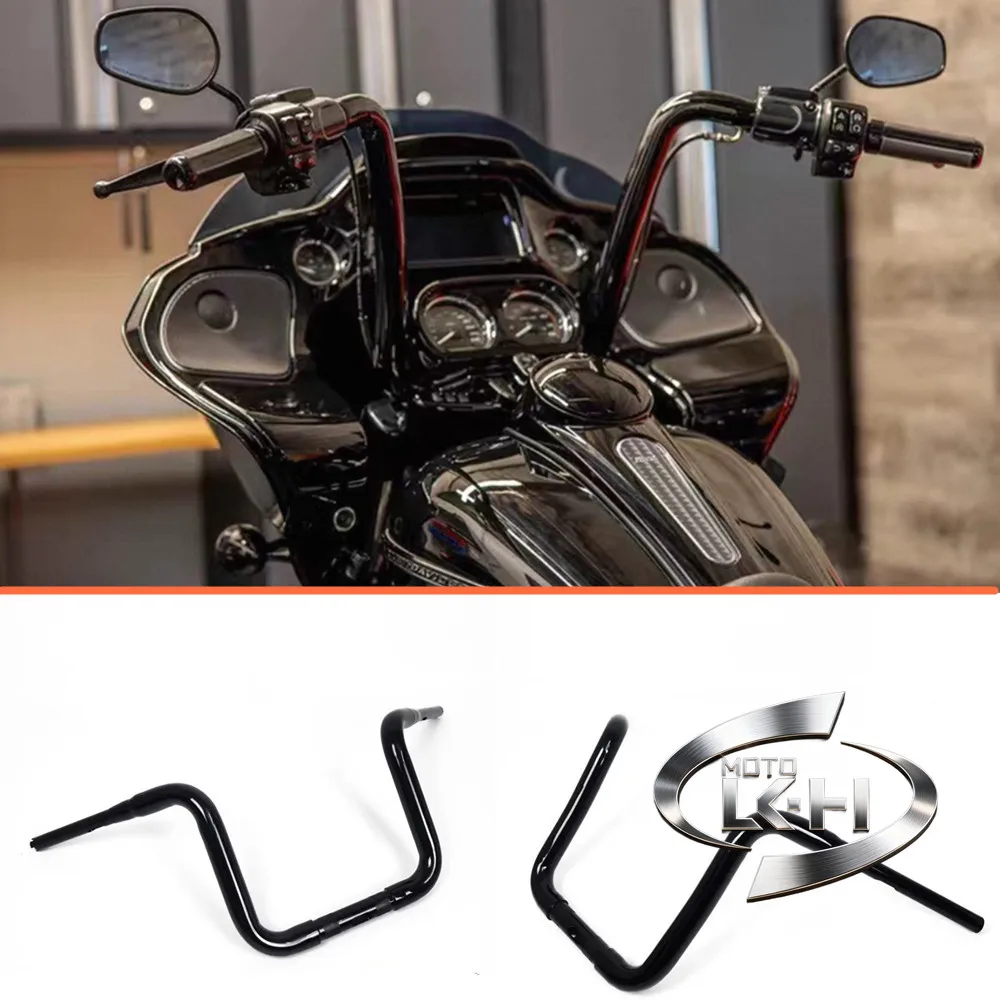 Motorcycle 12' 14' Rise Batwing Fairing Bar Ape Hanger Handlebar For Harley Touring CVO Road Glide FLTRU FLTRX FLTRXS 2014-2023