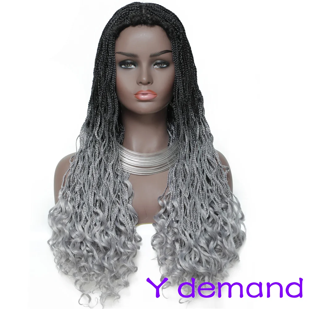 Y Demand – perruques tressées longues ondulées, cheveux synthétiques au Crochet, tresses en boîte pour femmes, bonne qualité, faciles à porter