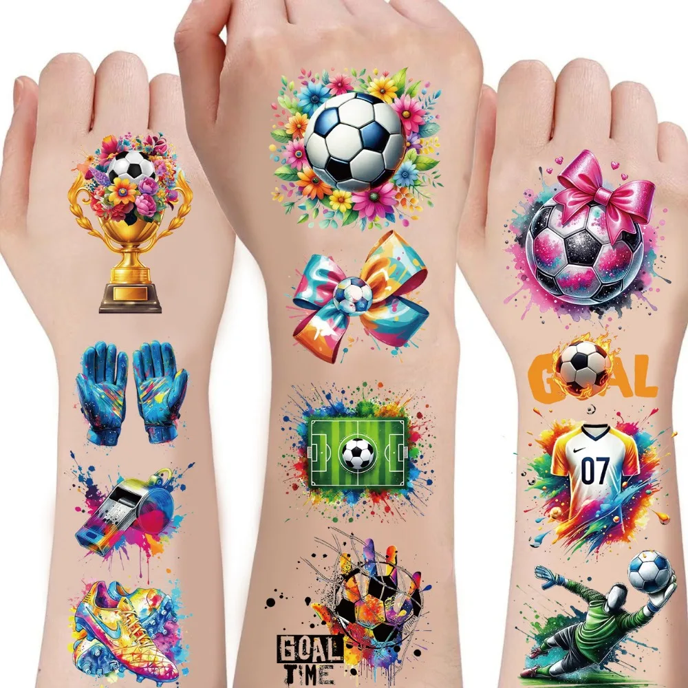 10PCS new painted graffiti football tattoo sticker carnival football peripheral game fans DIY decorative tattoo sticker