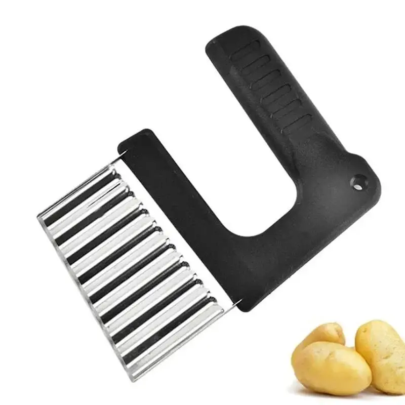 Wooden Potato Grid Slicer Vegetable Grater Corrugated Net Chopper Cutter Wave Knife Chipper Salad Kitchen Shredder Peeler Masher