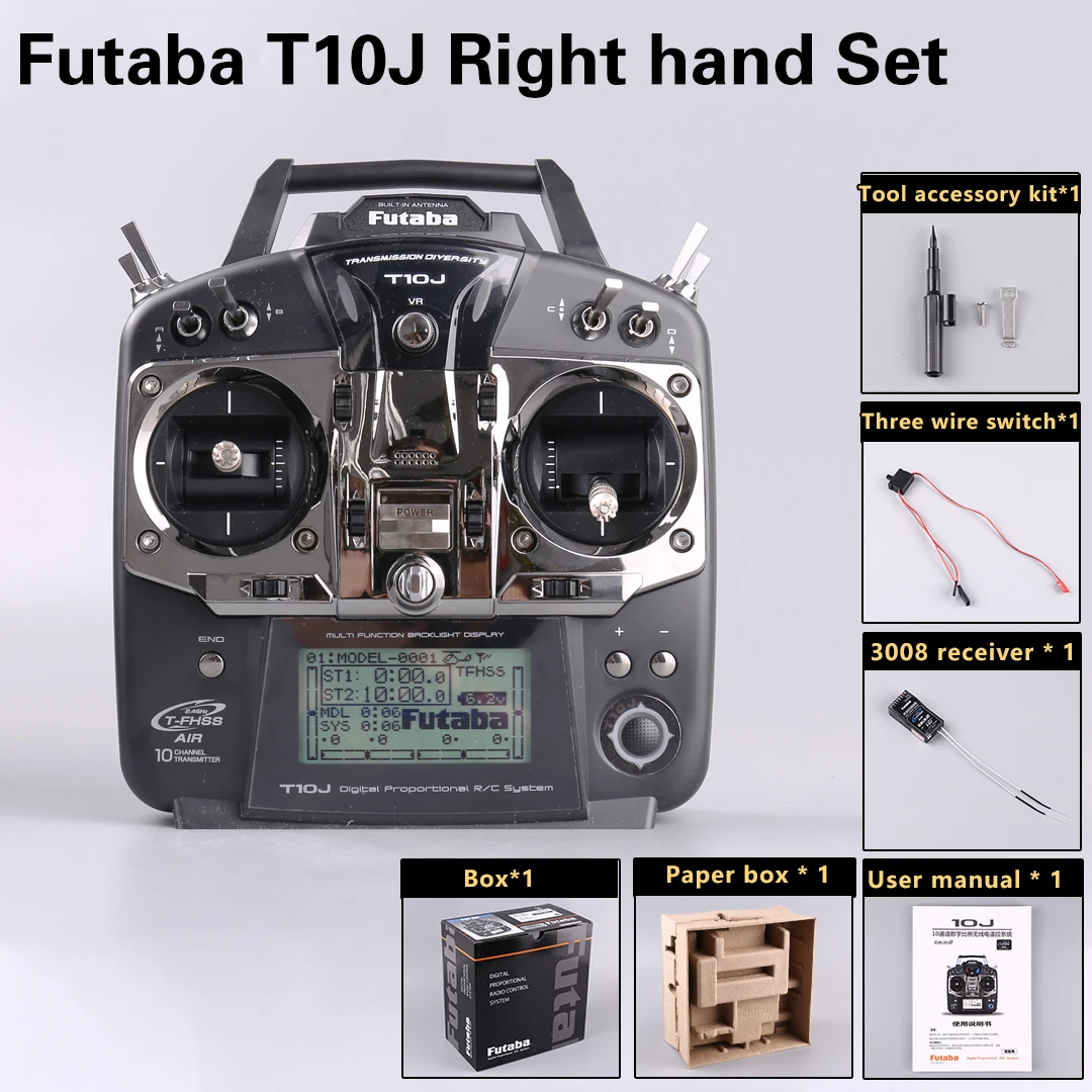 Original Futaba T10J 10J with R3008SB Receive 10 Channel 2.4GHz