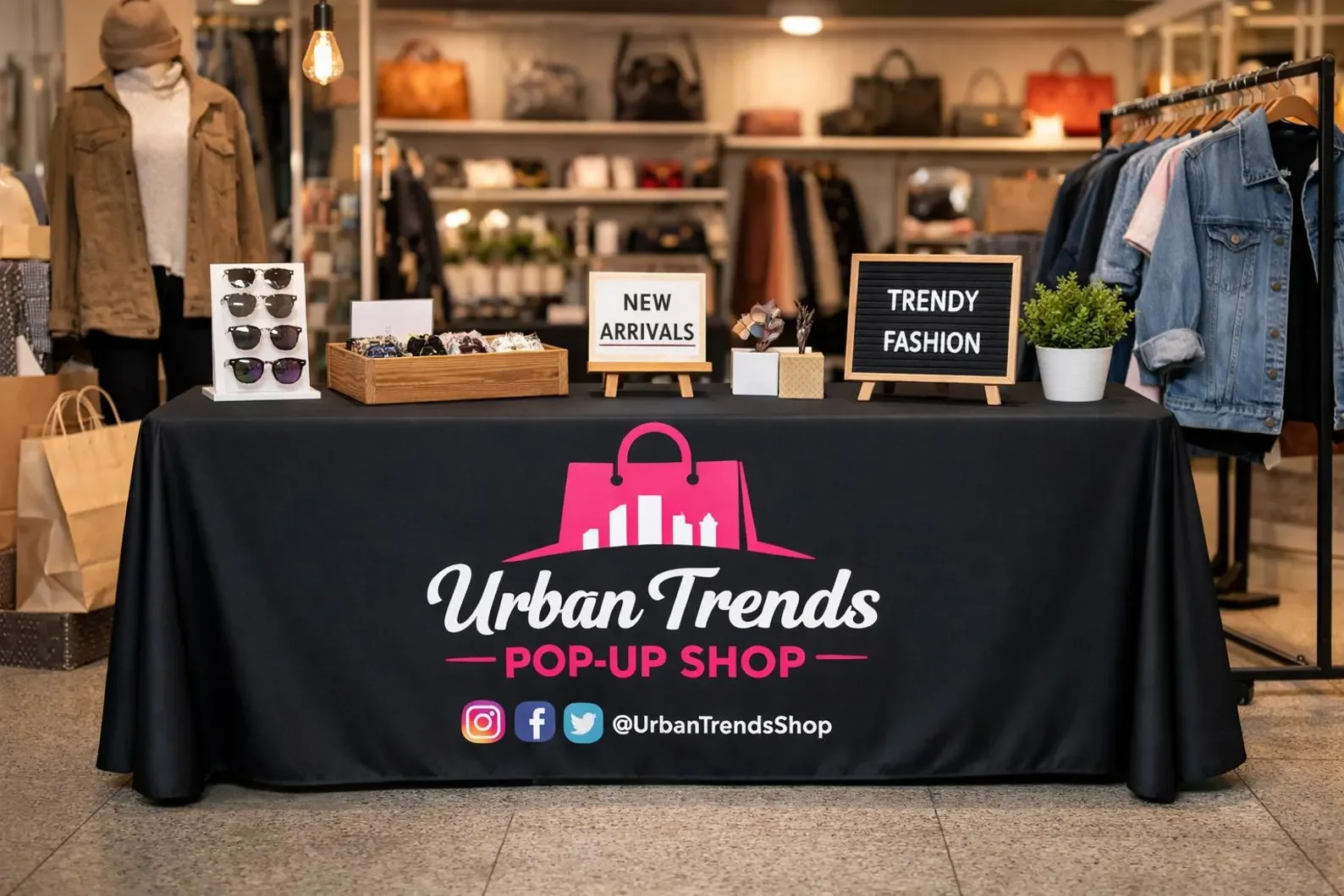 

Custom Table Throw with Your Logo for Trade Show Pop Up Shop Craft Shows Wedding Banquet Vendor Events Personalized Tablecloth