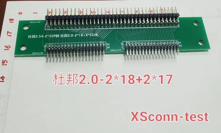 

Набор из 5 тестовых плат 2.0-2*18/2.0-2*17, двухрядные, для тестирования жгутов проводов, адаптерные платы