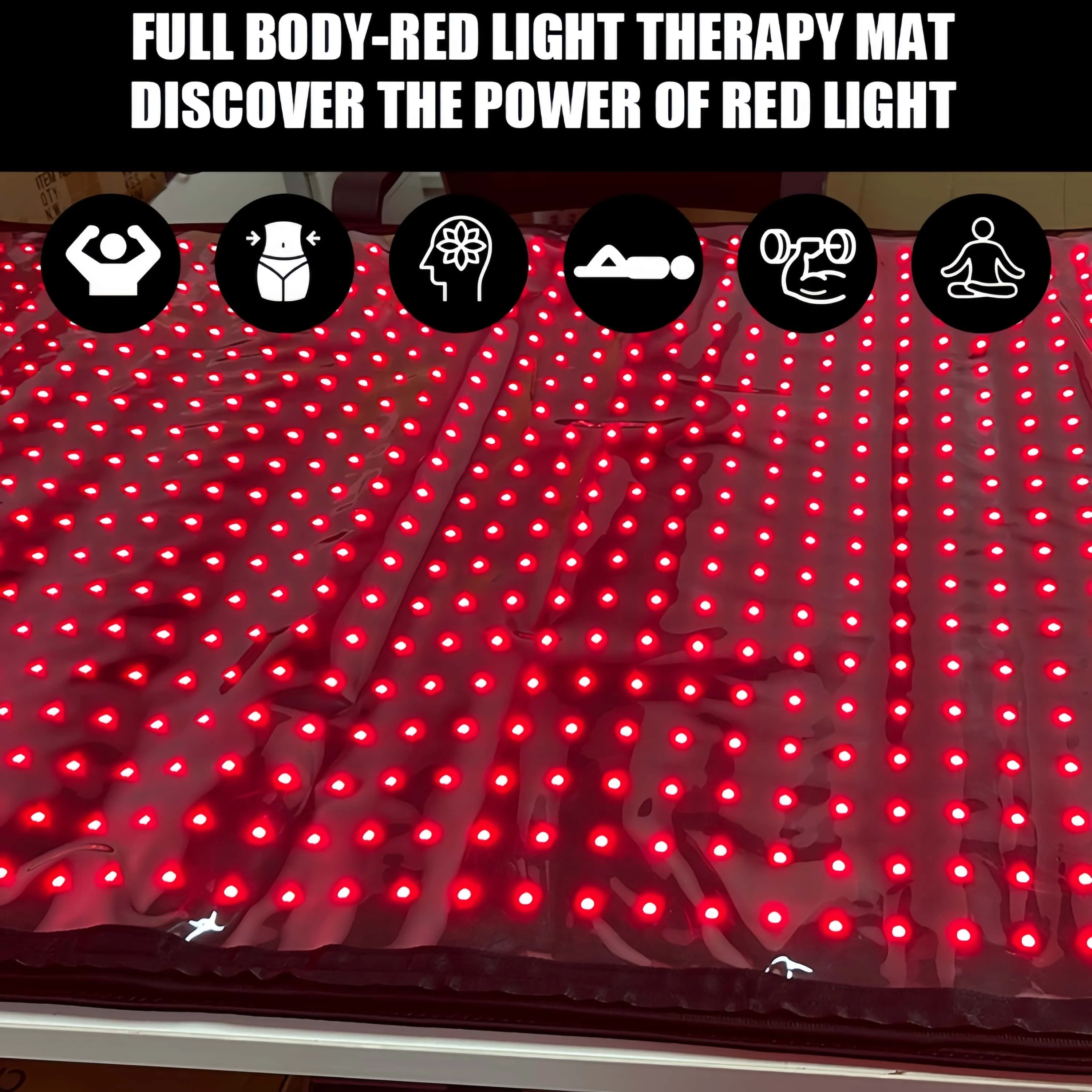 AZURE Rilassamento muscolare di grandi dimensioni 160 cm 180 cm Tappetino per terapia completa del corpo Doppio chip 660 850 nm Materasso per terapia della luce rossa