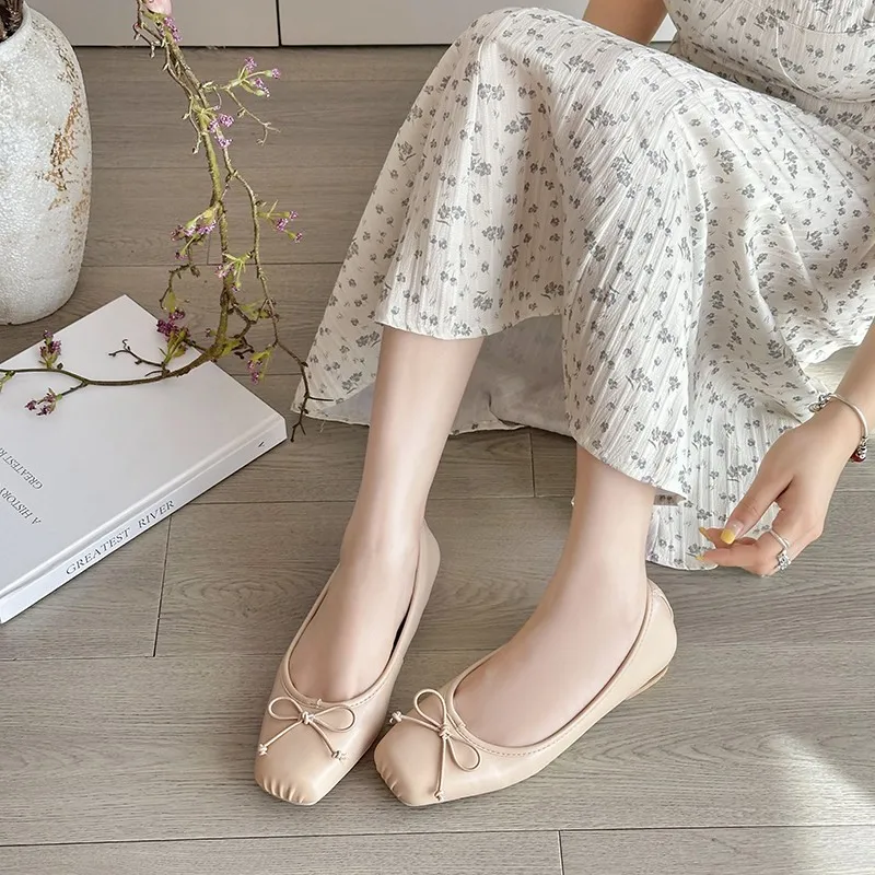 Casual Woman Flats Round Toe Low Heel Elegant Shoes for Women Stylish on Promotion Shoe Spring Sale Offer A High Quality Fashion