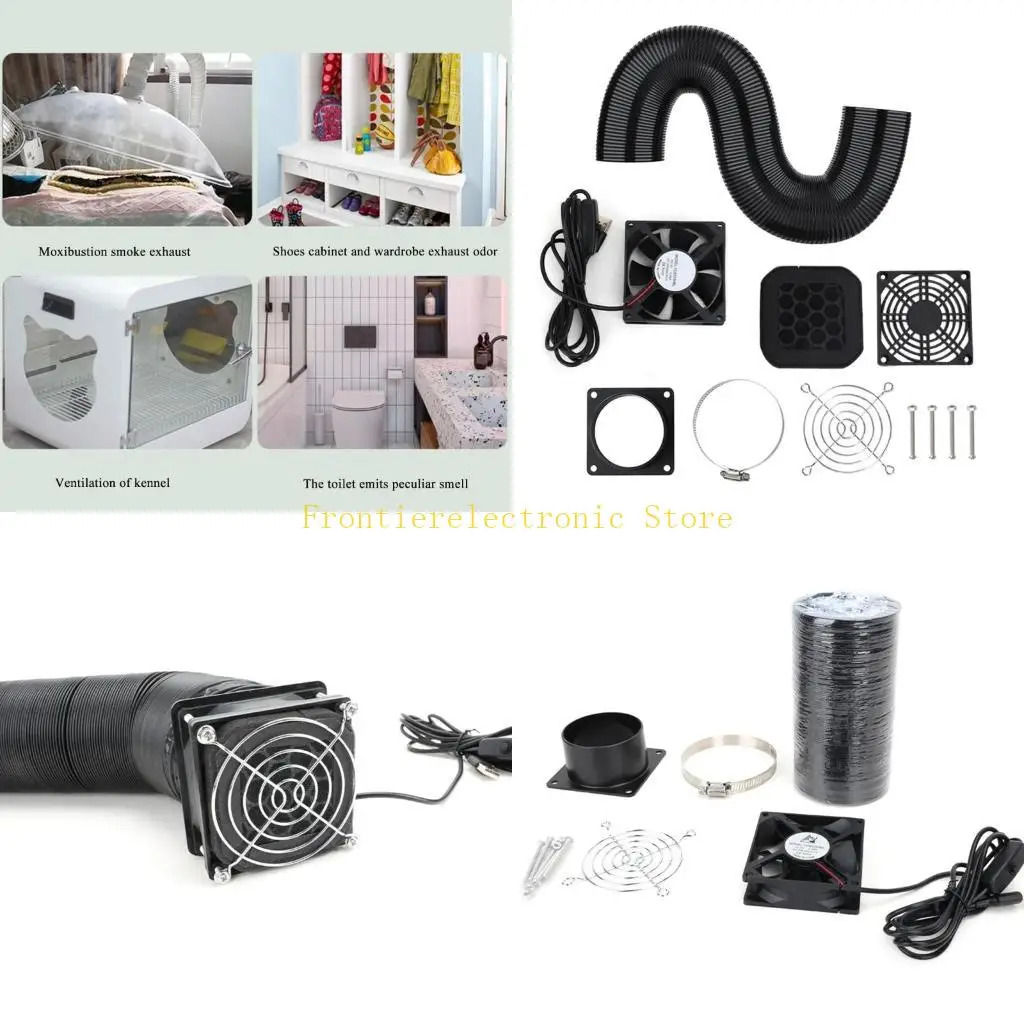 G8DB 3D Printer Exhaust Fan Hose Exhaust Odors Smokes Dust Printer Accessories Fume Extraction Multifunctional Professional