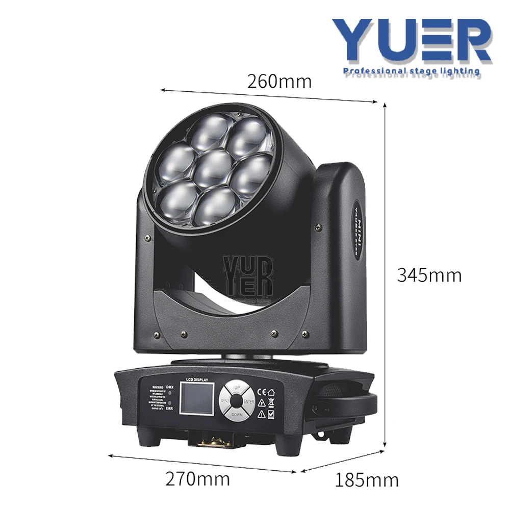 7x40w LED Beam Zoom RGBW 4in1 Moving Head Wash Dyeing Effect Single Point Control DMX Control For DJ Disco Party Club Bar light